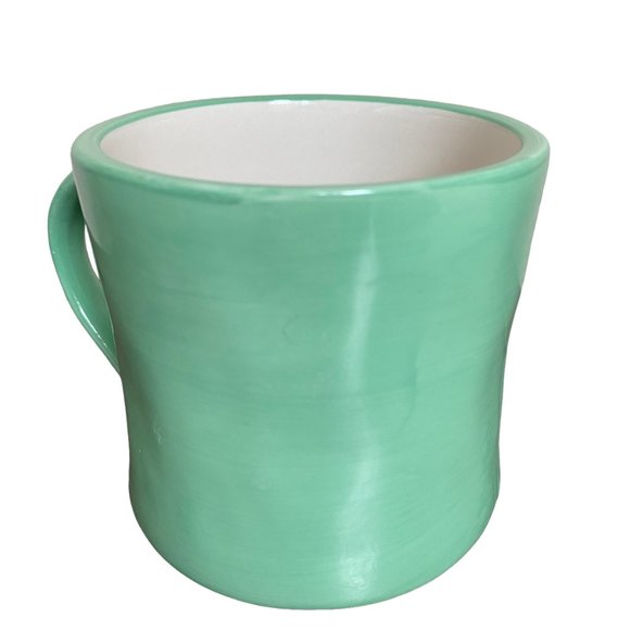 Anthropologie Mia Colorway Haindpainted Letter M Monogram Initial Mug NWT Green - Picture 6 of 7
